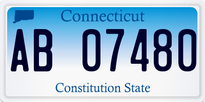 CT license plate AB07480