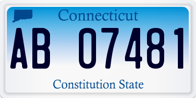 CT license plate AB07481