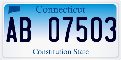 CT license plate AB07503