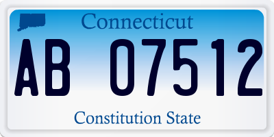 CT license plate AB07512