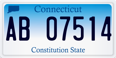 CT license plate AB07514