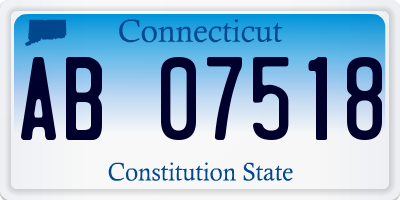 CT license plate AB07518