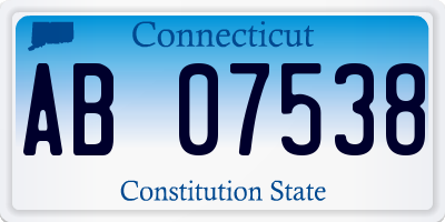 CT license plate AB07538