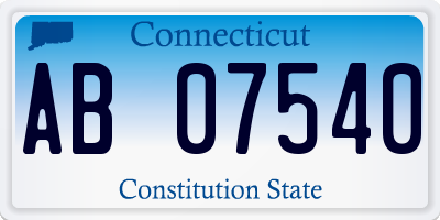 CT license plate AB07540