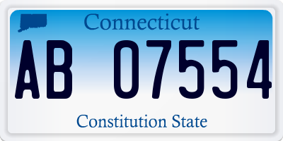 CT license plate AB07554