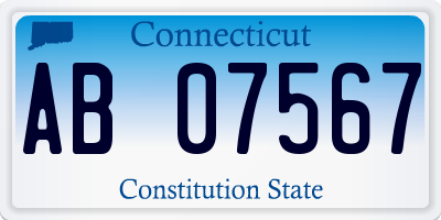 CT license plate AB07567