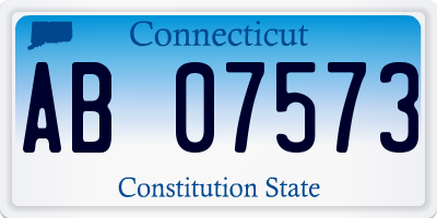 CT license plate AB07573