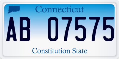 CT license plate AB07575