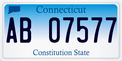 CT license plate AB07577