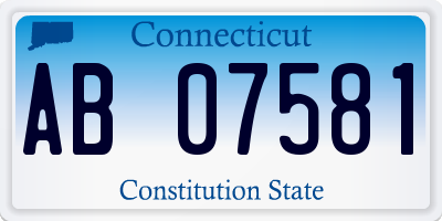 CT license plate AB07581