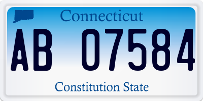 CT license plate AB07584