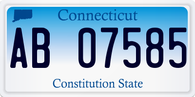 CT license plate AB07585