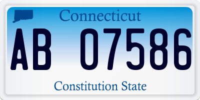 CT license plate AB07586