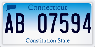 CT license plate AB07594