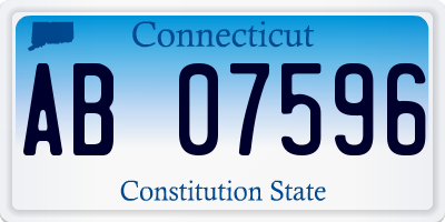 CT license plate AB07596