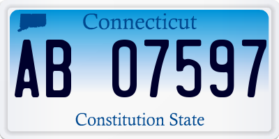 CT license plate AB07597