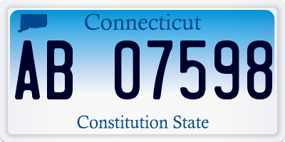 CT license plate AB07598