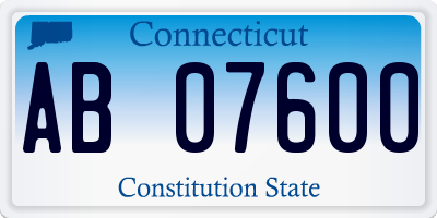 CT license plate AB07600