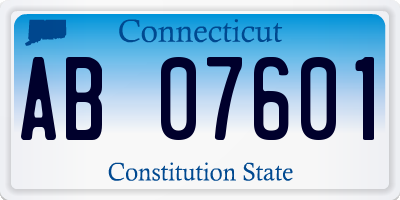 CT license plate AB07601