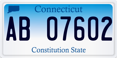 CT license plate AB07602