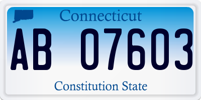 CT license plate AB07603