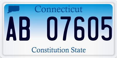 CT license plate AB07605