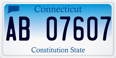 CT license plate AB07607