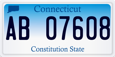 CT license plate AB07608