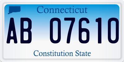 CT license plate AB07610