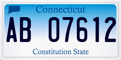 CT license plate AB07612