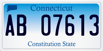 CT license plate AB07613