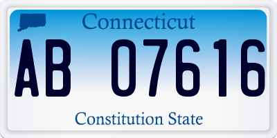 CT license plate AB07616