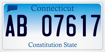 CT license plate AB07617