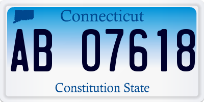 CT license plate AB07618