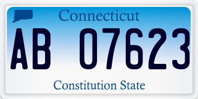 CT license plate AB07623