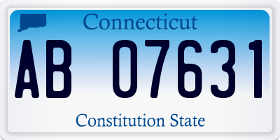 CT license plate AB07631