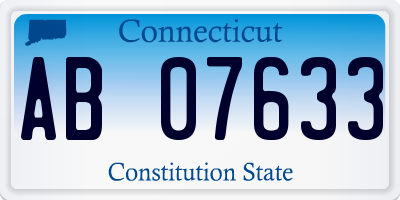 CT license plate AB07633