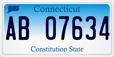 CT license plate AB07634