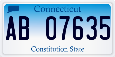 CT license plate AB07635