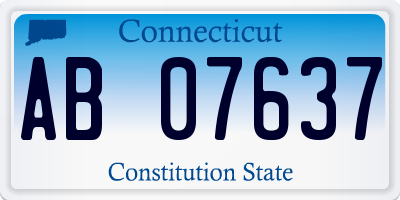 CT license plate AB07637