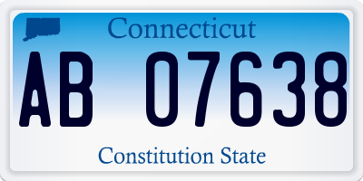 CT license plate AB07638