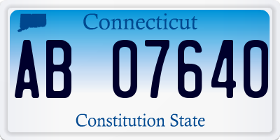 CT license plate AB07640