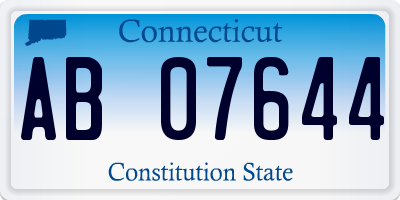 CT license plate AB07644