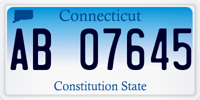 CT license plate AB07645