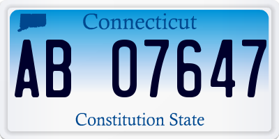 CT license plate AB07647