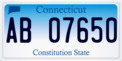 CT license plate AB07650