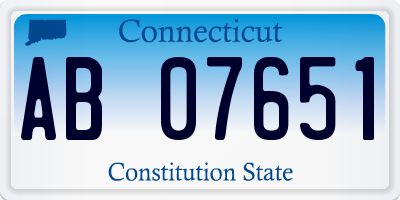 CT license plate AB07651