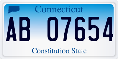 CT license plate AB07654