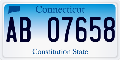 CT license plate AB07658