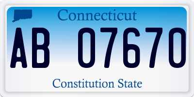 CT license plate AB07670